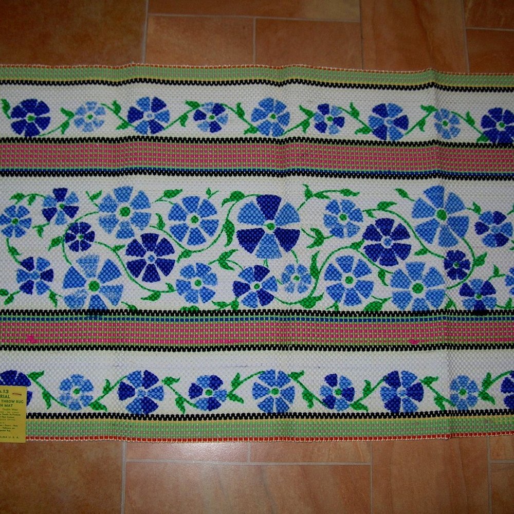 Vintage IMPERIAL ALL PURPOSE THROW RUG BATH MAT REVERSIBLE 22x36 N